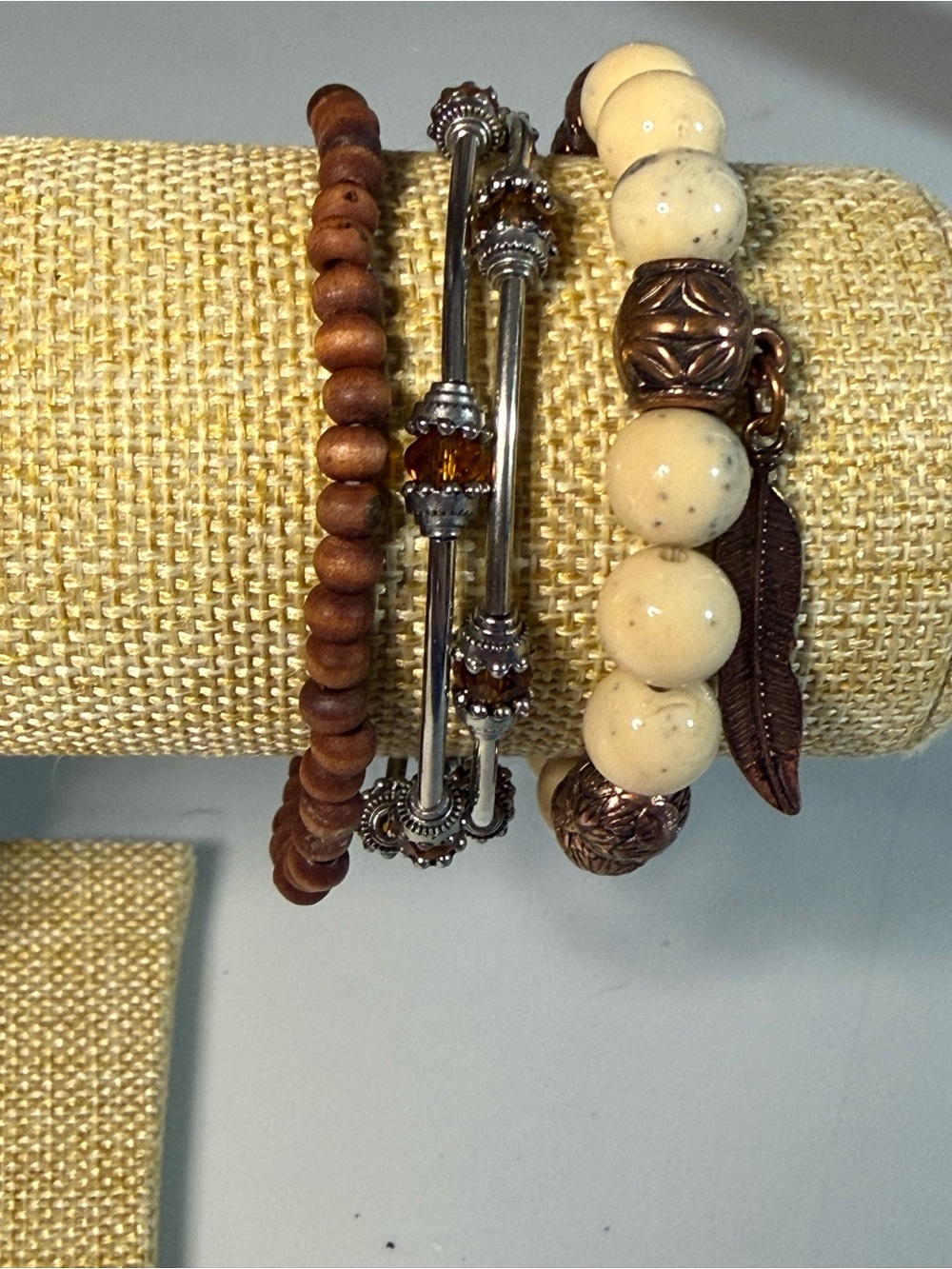 Personally Curated BOHO Bracelet Stack with Wood & Antique Copper Accents B4